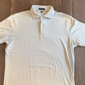 Peter Millar Light Blue Striped Polo Shirt